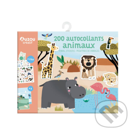 AUZOU Znovupoužiteľné samolepky s predlohami ZVIERATKÁ200 ks