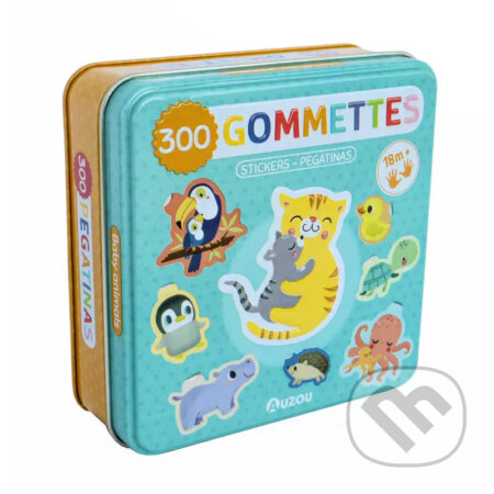 AUZOU 300 odlepiteľných nálepiek v kovovej krabičke - MLÁĎATKÁ