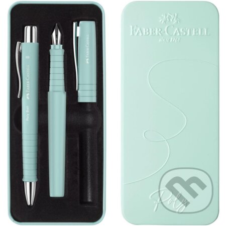 Sada Faber-Castell Poly Ball plnicí pero a kuličkové pero, caribic blue Faber-Castell