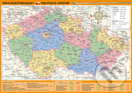 Mapa České republiky – zeměpisná a politicko-správní, Pikola, 2017