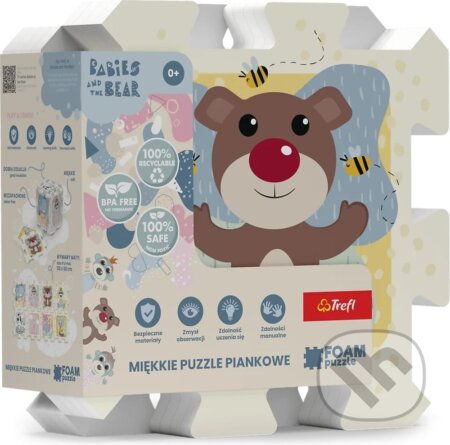 Pěnové puzzle: Děti a medvídek - puzzle z kategorie Maxi dílky