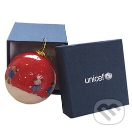 UNICEF - vianočná guľa červená, Unicef