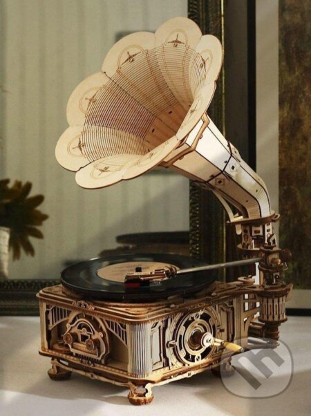 NiXiM Dřevěné 3D puzzle/Funkční gramofon – elektrický - puzzle z kategorie 3D puzzle