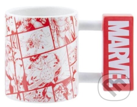 Keramický 3D hrnček Marvel: Rukoväť v tvare loga (objem 450 ml) (Marvel)