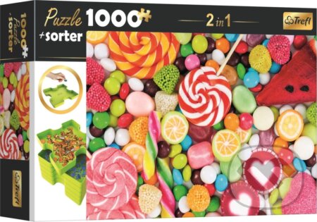 TREFL Puzzle s třídičem 2v1 Sladkosti 1000 dílků