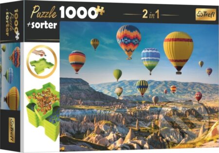 Puzzle s třídičem 2v1: Balóny nad Kapadokií - puzzle z kategorie Přírodní scenérie