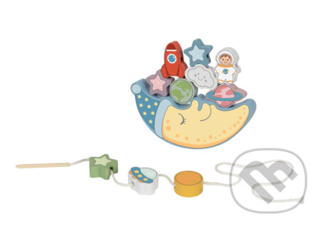 Veselý měsíc Tooky Toy balanční a navlékací hračka
