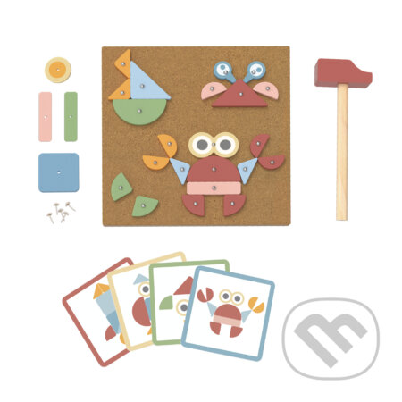 Tooky Toys Hra s kladívkem Tvary Pastel
