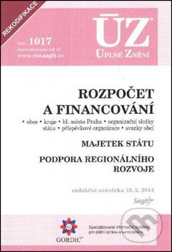 Kniha: ÚZ 1017 Rozpočet a financování, Majetek státu, Podpora regionálního rozvoje (Sagit). Sagit