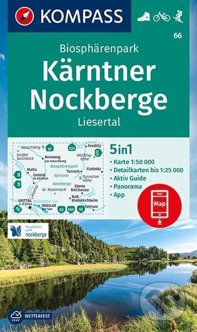Kniha: Biosphärenpark Kärntner Nockberge, Liesertal 1:50 000 / turistická mapa KOMPASS 66 (Marco Polo). Marco Polo, 2021