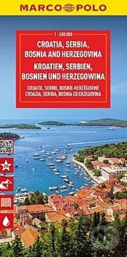 Chorvatsko, Srbsko, Slovinsko, Bosna 1:650 000 - Marco Polo
