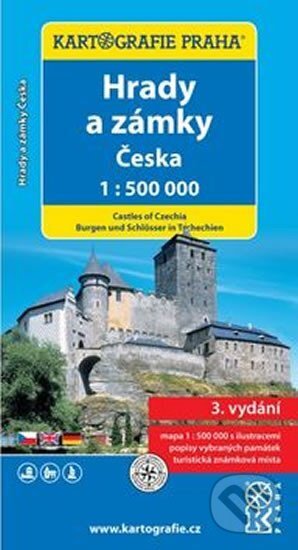 Kniha: Hrady a zámky České republiky, 1:500 000 (Kartografie Praha). Kartografie Praha