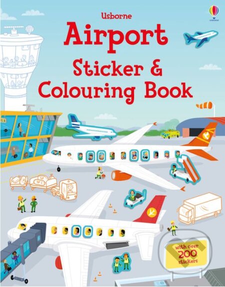 Airport Sticker and Colouring Book - Simon Tudhope, Wesley Robins (ilustrácie), Usborne, 2017
