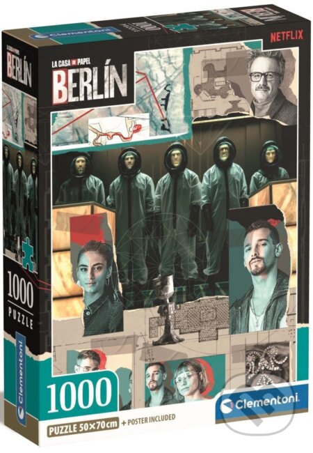 CLEMENTONI Puzzle La Casa de Papel Berlín: Jdeme do akce 1000 dílků