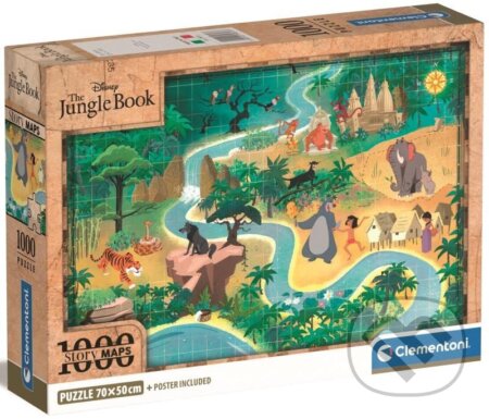Puzzle Story Maps: Kniha džunglí - puzzle z kategorie Zvířata
