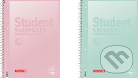 Brunnen student blok pastel A4 -  čtvereček, 80 listů, růžový/zelený