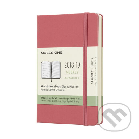 Moleskine – 18-mesačný plánovací ružový zápisník 2018/2019, Moleskine, 2018