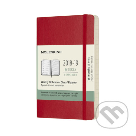 Moleskine – 18-mesačný plánovací červený zápisník 2018/2019, Moleskine, 2018