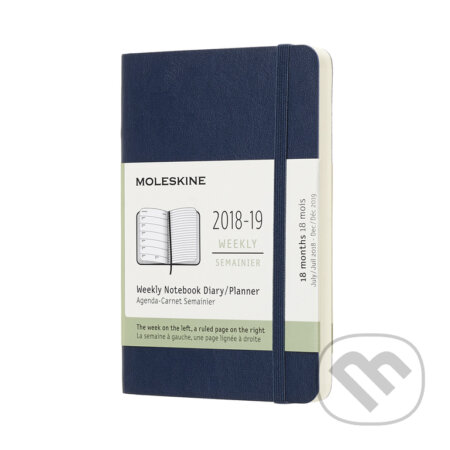 Moleskine – 18-mesačný plánovací modrý zápisník 2018/2019, Moleskine, 2018