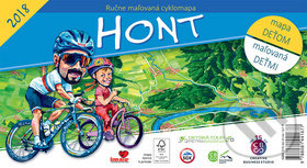 Ručne maľovaná cyklomapa Hont (mapa deťom, maľovaná deťmi)
