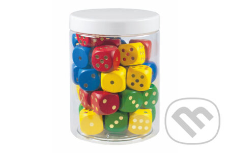 Hrací kostky barevné dřevo - 150 ks