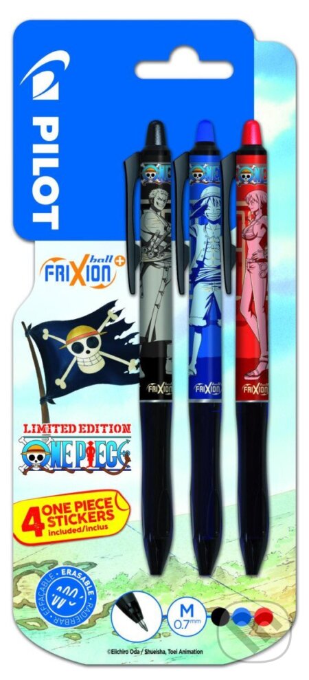 PILOT FriXion Ball Plus One Piece + samolepky, BL, čierna, červená, modrá