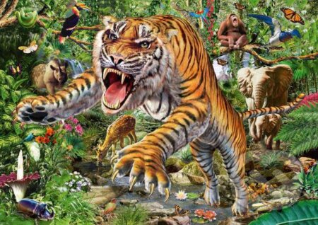 Tiger attack - puzzle z kategorie Zvířata