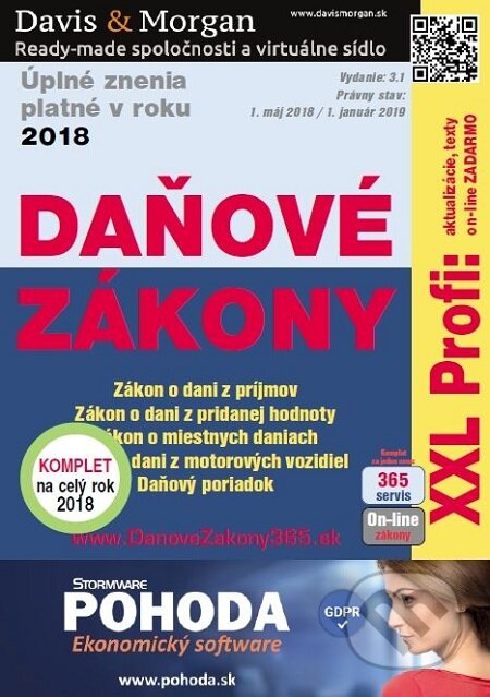 E-kniha: Daňové zákony 2018 SR XXL ProFi (díl první, vydání 3.1) (Autorský kolektív)