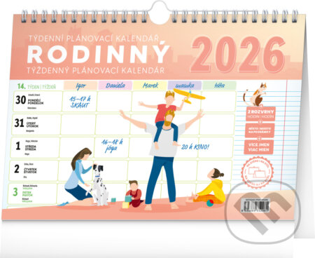 NOTIQUE Týdenní rodinný plánovací kalendář 2026 (Notique). Notique, 2025