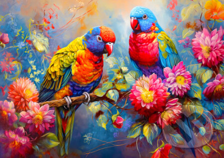 Tropičtí společníci - puzzle z kategorie Umělecké