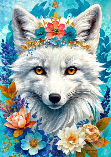 Puzzle Rozkvetlá sněžná liška 1000 dílků