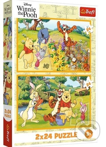 Puzzle Medvídek Pú - Den v zahradě (2x24 dílků) - puzzle z kategorie 15 - 60 dílků