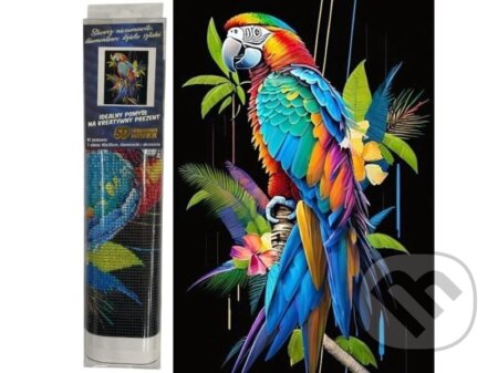 Papoušek Ara duhový 30 x 40 cm (Diamantový obrázek)