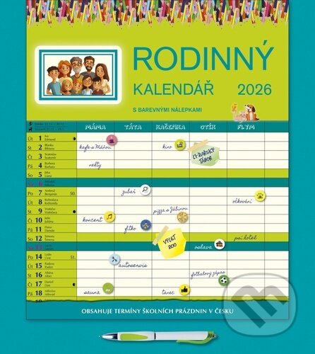 Nástěnný Rodinný kalendář 2026 (Spektrum grafik). Spektrum grafik, 2025