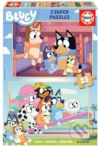 Dřevěné Bluey - puzzle z kategorie 15 - 60 dílků