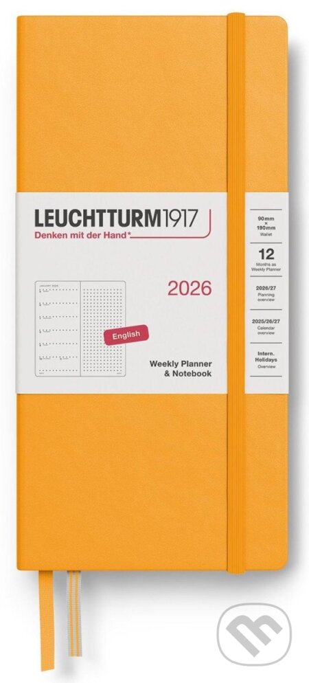 Weekly Planner & Notebook 2026 Wallet (B6+ x A6) Rising Sun - tečkovaný (Leuchtturm1917)