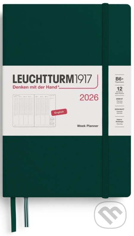 Week Planner 2026 Paperback (B6+) Forest Green (Leuchtturm1917)