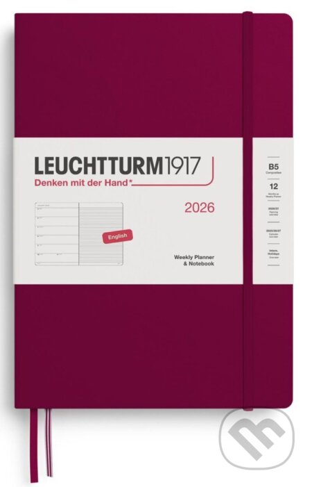 Weekly Planner & Notebook 2026 Composition (B5) Port Red (Leuchtturm1917)