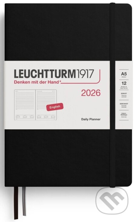 Daily Planner 2026 Medium (A5) Black