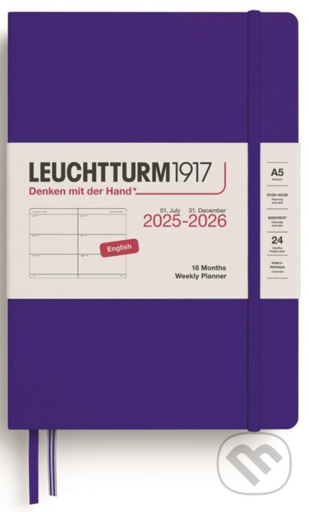 Weekly Planner 2026 Medium (A5) 18 Months Ink (Leuchtturm1917)