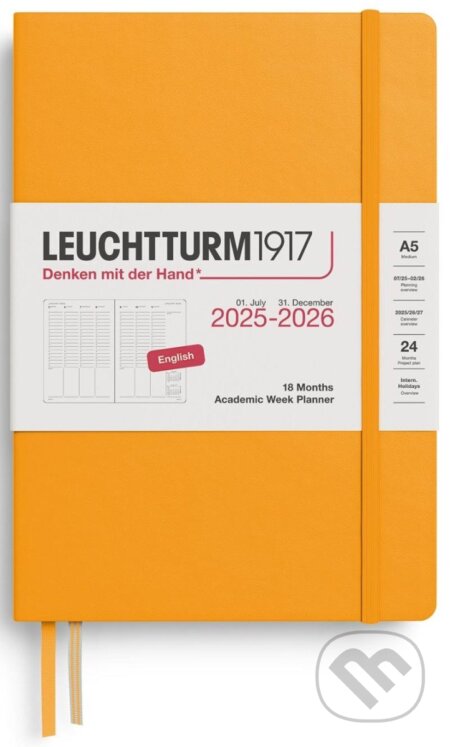 Academic Week Planner 2026 Medium (A5) 18 Months Rising Sun