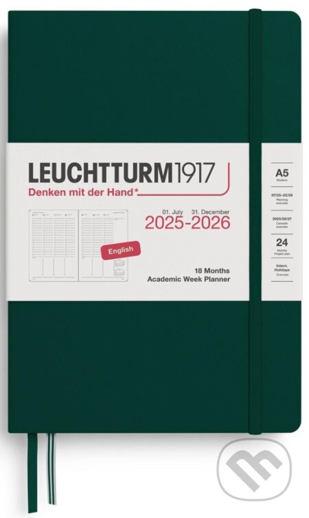 Academic Week Planner 2026 Medium (A5) 18 Months Forest Green (Leuchtturm1917)
