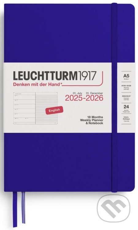 Weekly Planner & Notebook 2026 Medium (A5) 18 Months Ink (Leuchtturm1917)