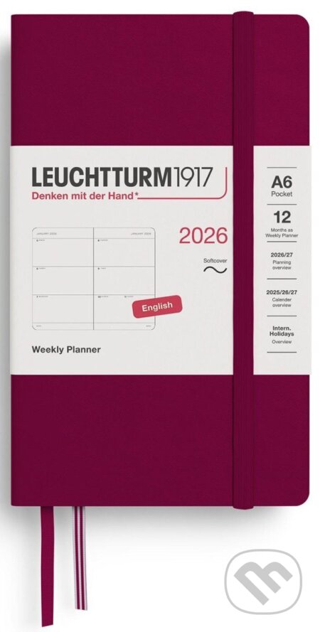 Weekly Planner 2026 Pocket (A6) Port Red (Leuchtturm1917)
