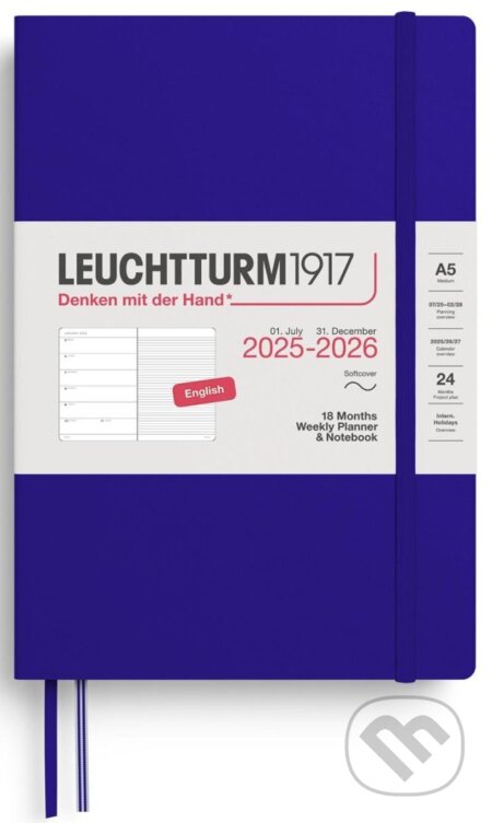 Weekly Planner & Notebook 2026 Medium (A5) 18 Months Ink (Leuchtturm1917)