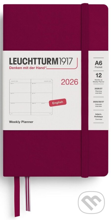 Weekly Planner 2026 Pocket (A6) Port Red (Leuchtturm1917)