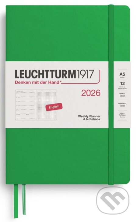 Weekly Planner & Notebook 2026 Medium (A5) Spring Leaf - tečkovaný (Leuchtturm1917)
