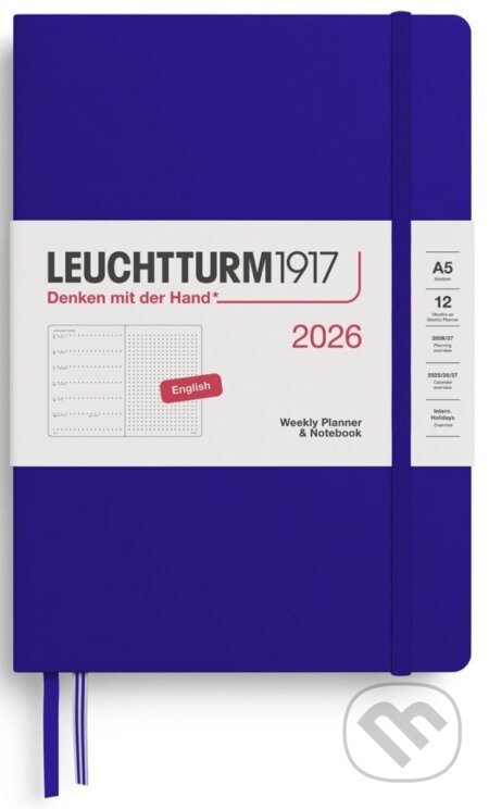 Weekly Planner & Notebook 2026 Medium (A5) Ink - tečkovaný (Leuchtturm1917)