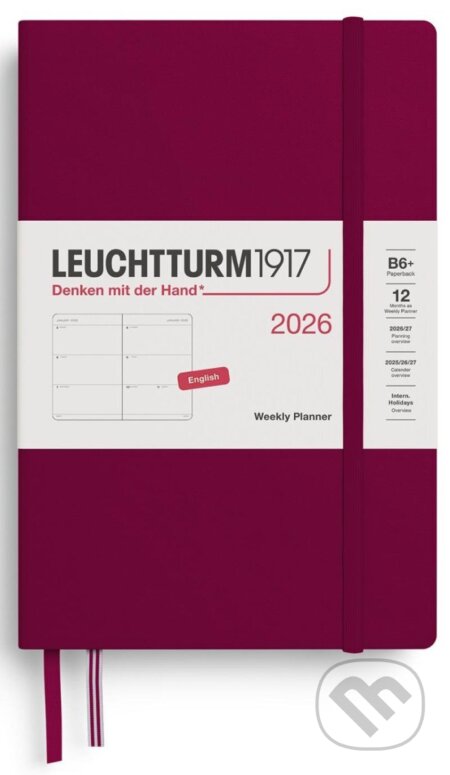 Weekly Planner 2026 Paperback (B6+) Port Red (Leuchtturm1917)