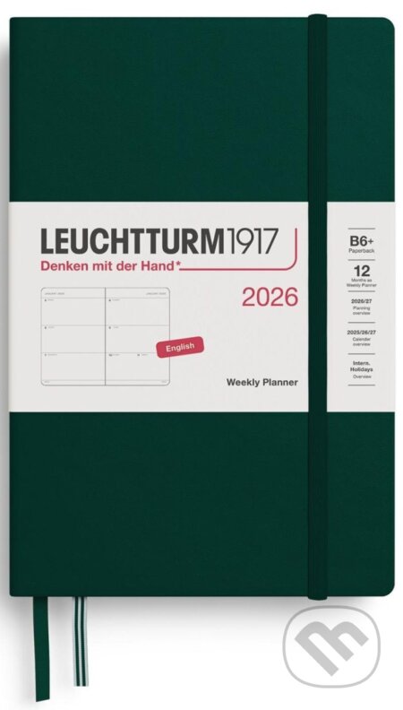Weekly Planner 2026 Paperback (B6+) Forest Green